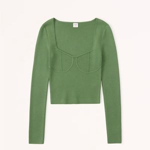 Bright green sweater long sleeve by Abercrombie and Fitch!